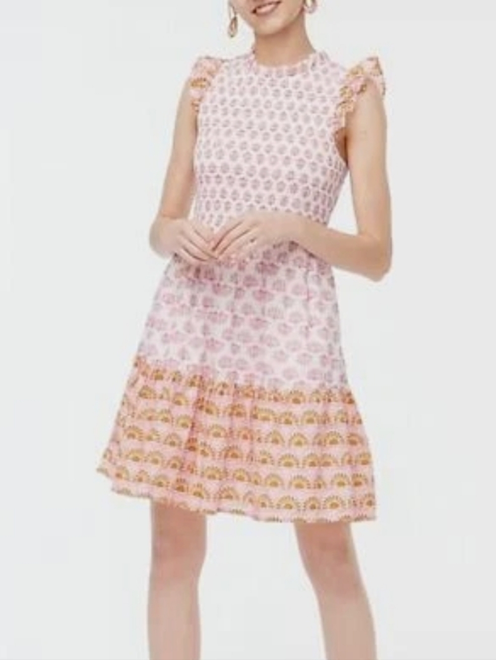 J. Crew Ruffle Sleeve Mini Dress Women's Size Medium